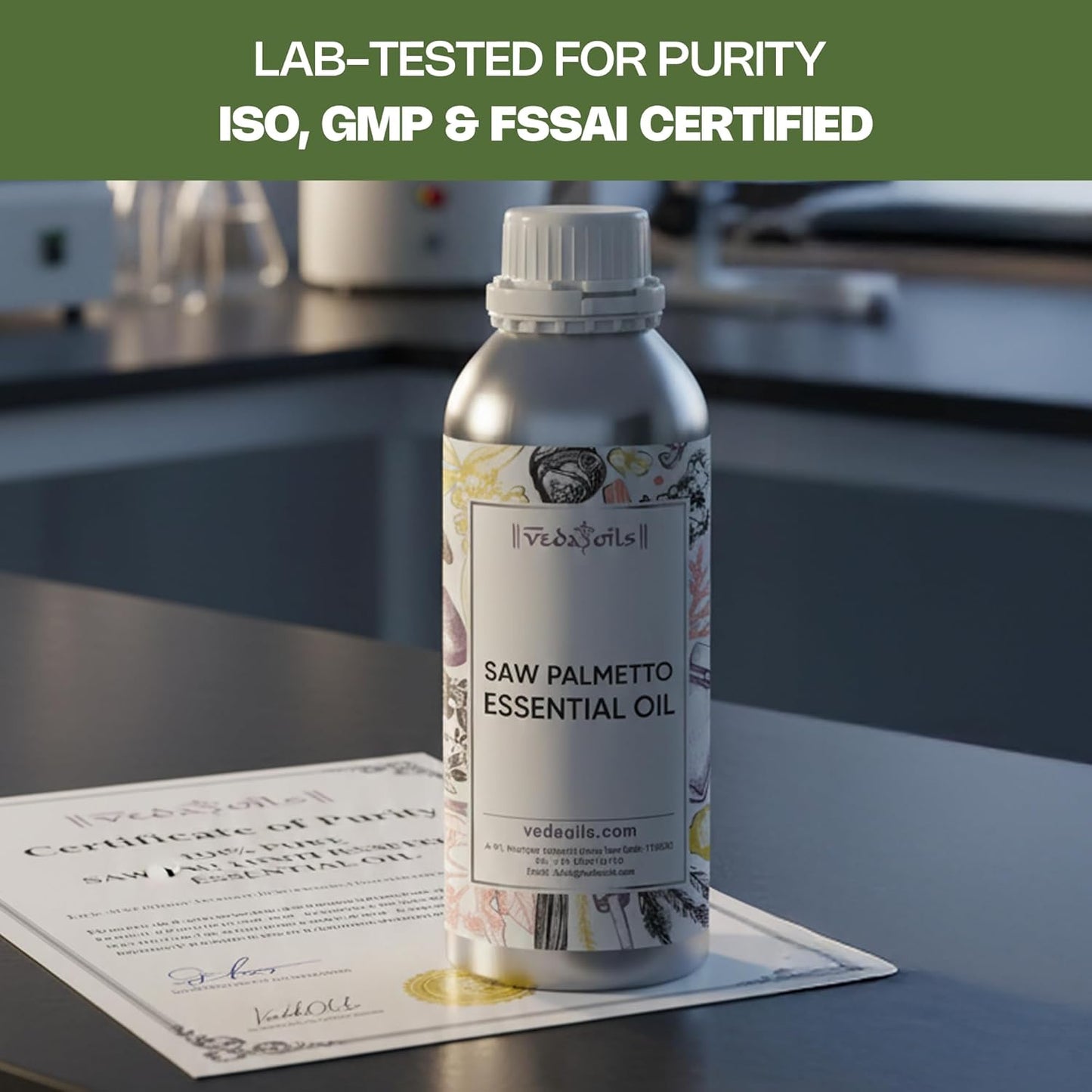 VedaOils Saw Palmetto Essential Oil Pure, Natural For Hair Growth - 100 ml