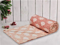 Trance Home Linen 150 GSM Pure Cotton Reversible Dohar Double Bed Size Ac Blanket Comforter Soft Light-Weight Bed Blanket Colour Royale Peach