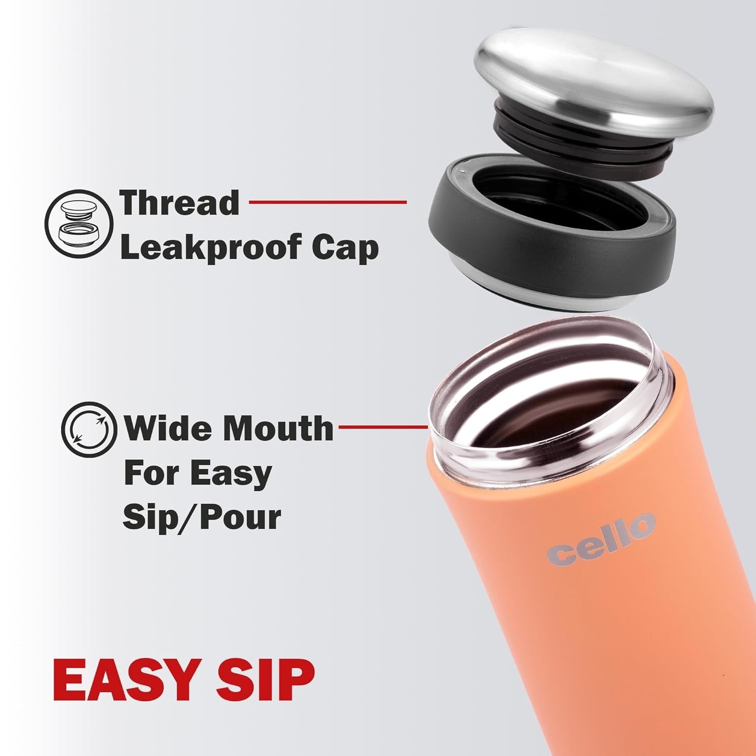 Cello Duro MyCup Thermosteel Flask with Cup 350ml