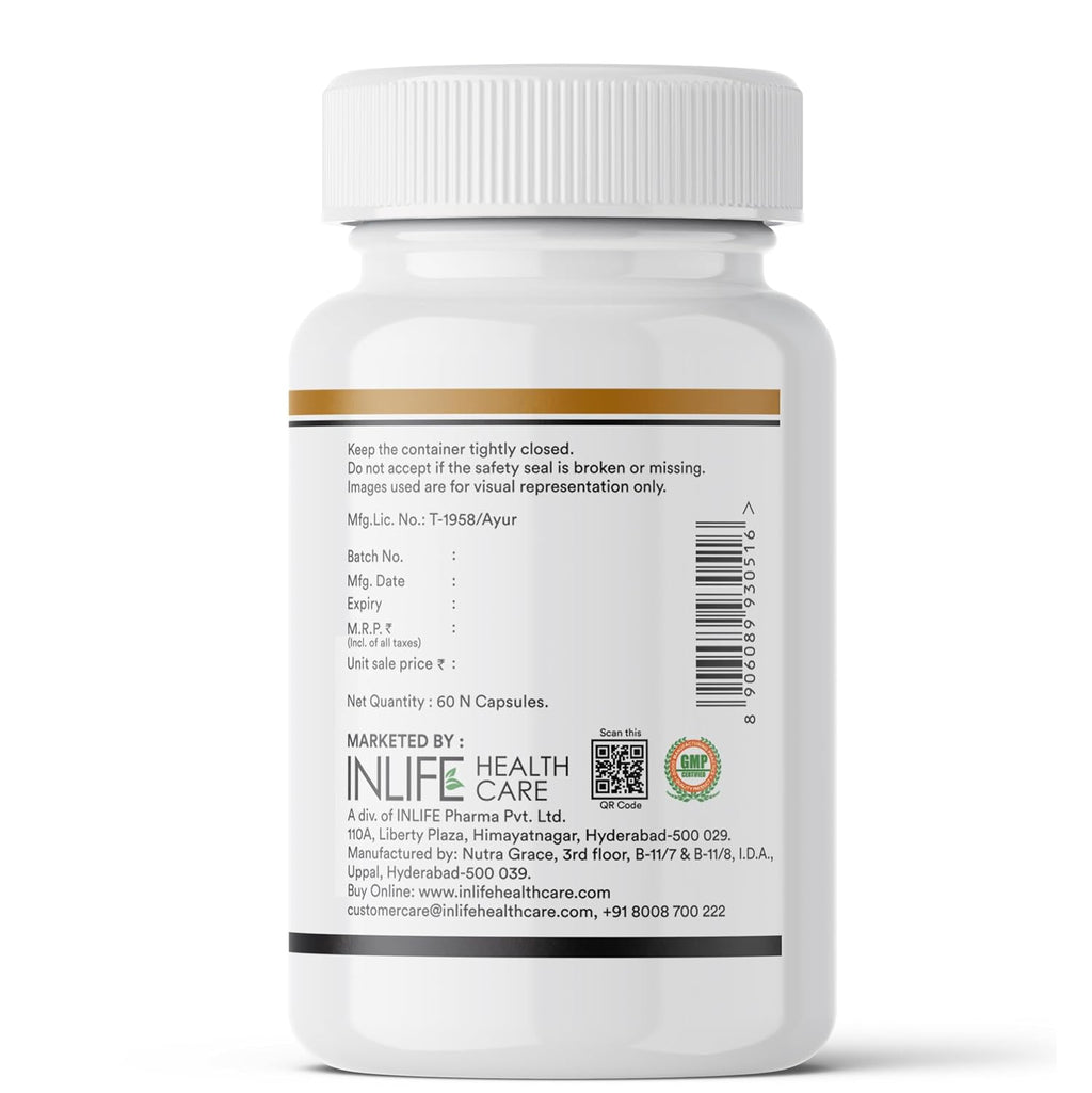 INLIFE Black Seed Oil, Extra Virgin Cold Pressed, 500 mg - 60 Vegetarian Capsule (Pack of 1)