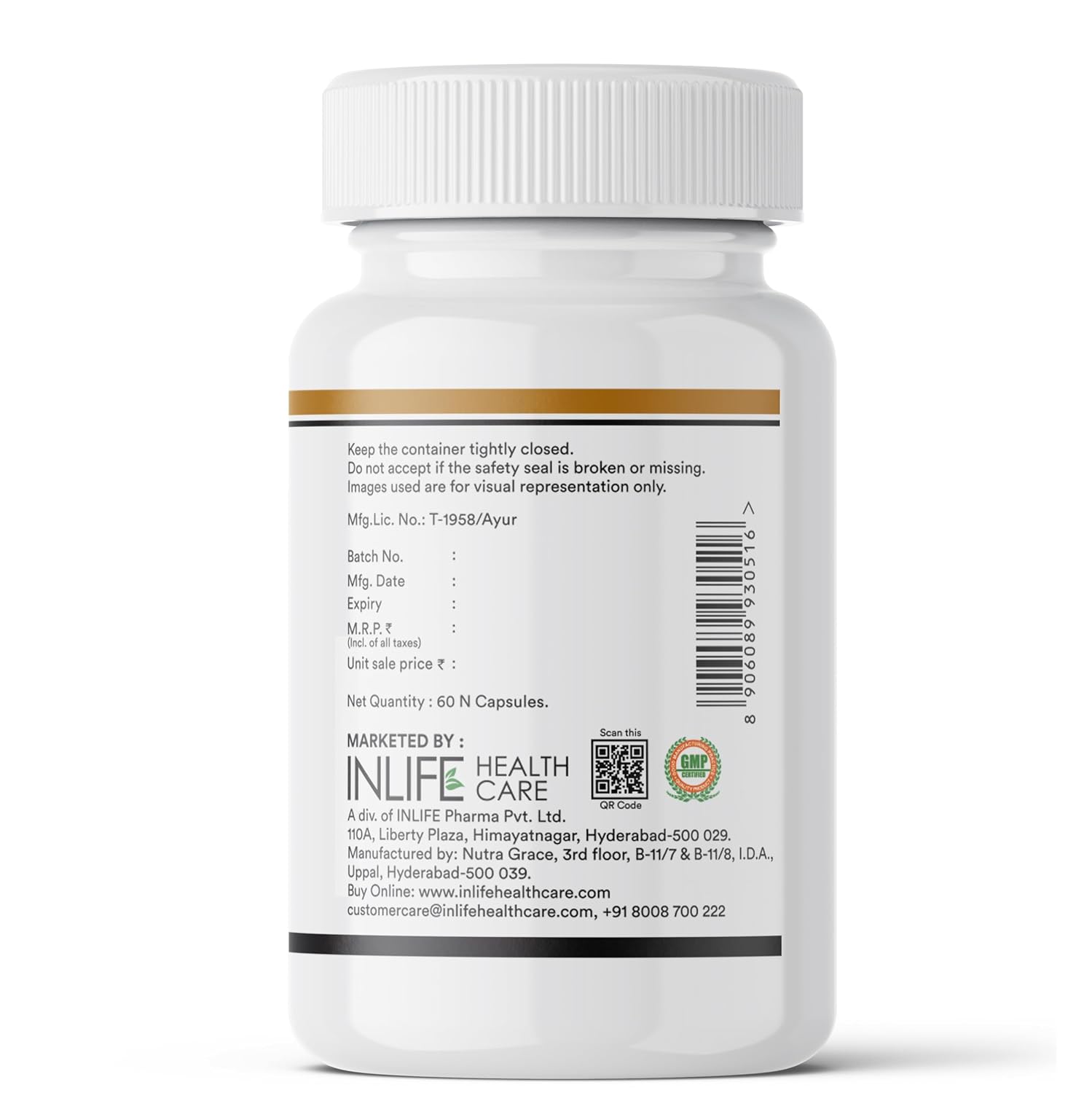 INLIFE Black Seed Oil, Extra Virgin Cold Pressed, 500 mg - 60 Vegetarian Capsule (Pack of 1)