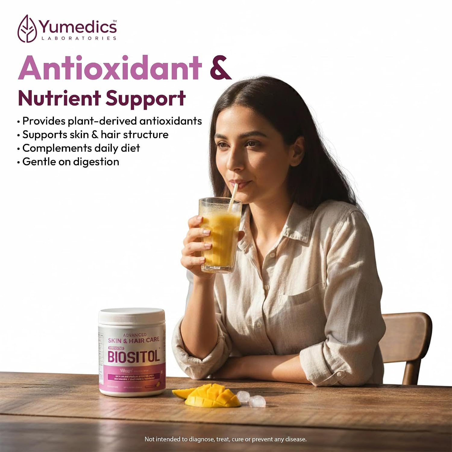Yumedics Biositol Collagen Powder for Women | 200 Gm Vegan Collagen Powder for Skin & Hair Care | Includes Ashwagandha, Chastberry, Cinnamon, Fenugreek & Green Tea