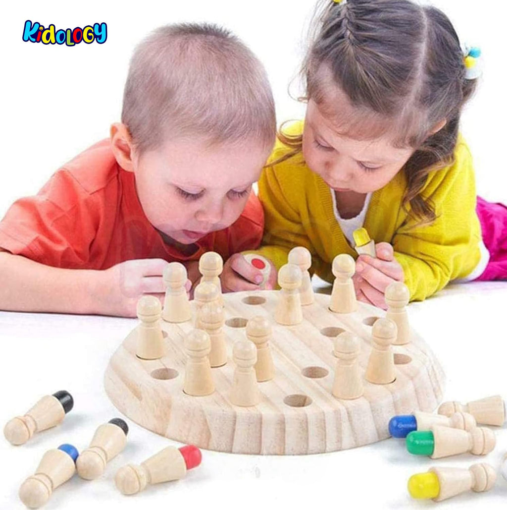 Kidology Wooden Memory Match Stick Chess Game Color Memory Chess