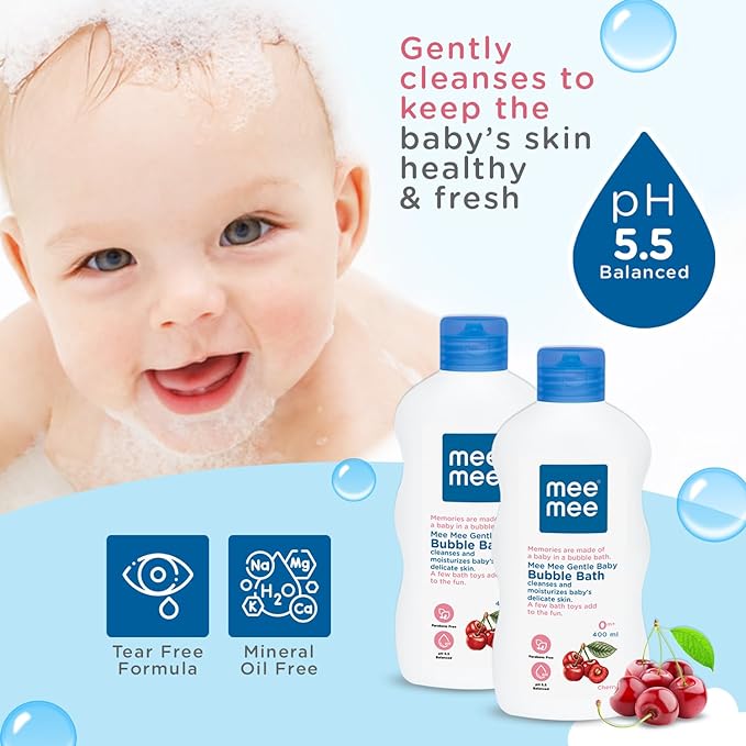 Mee Mee Foamy Baby Mild Body Wash & Bubble Bath - 400 ml (Pack of 2)