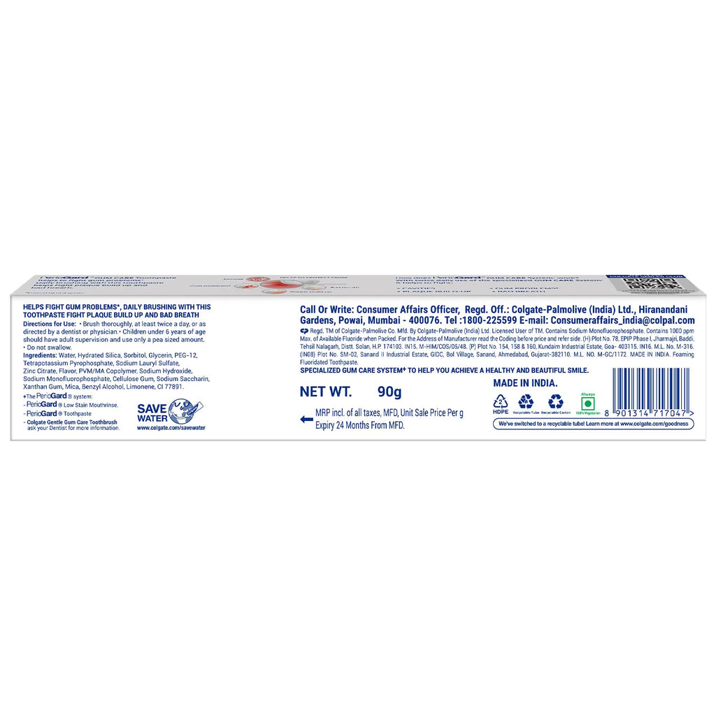 Colgate PerioGard Toothpaste 90g, Specialized Gum Care System, Fights Gum Problems
