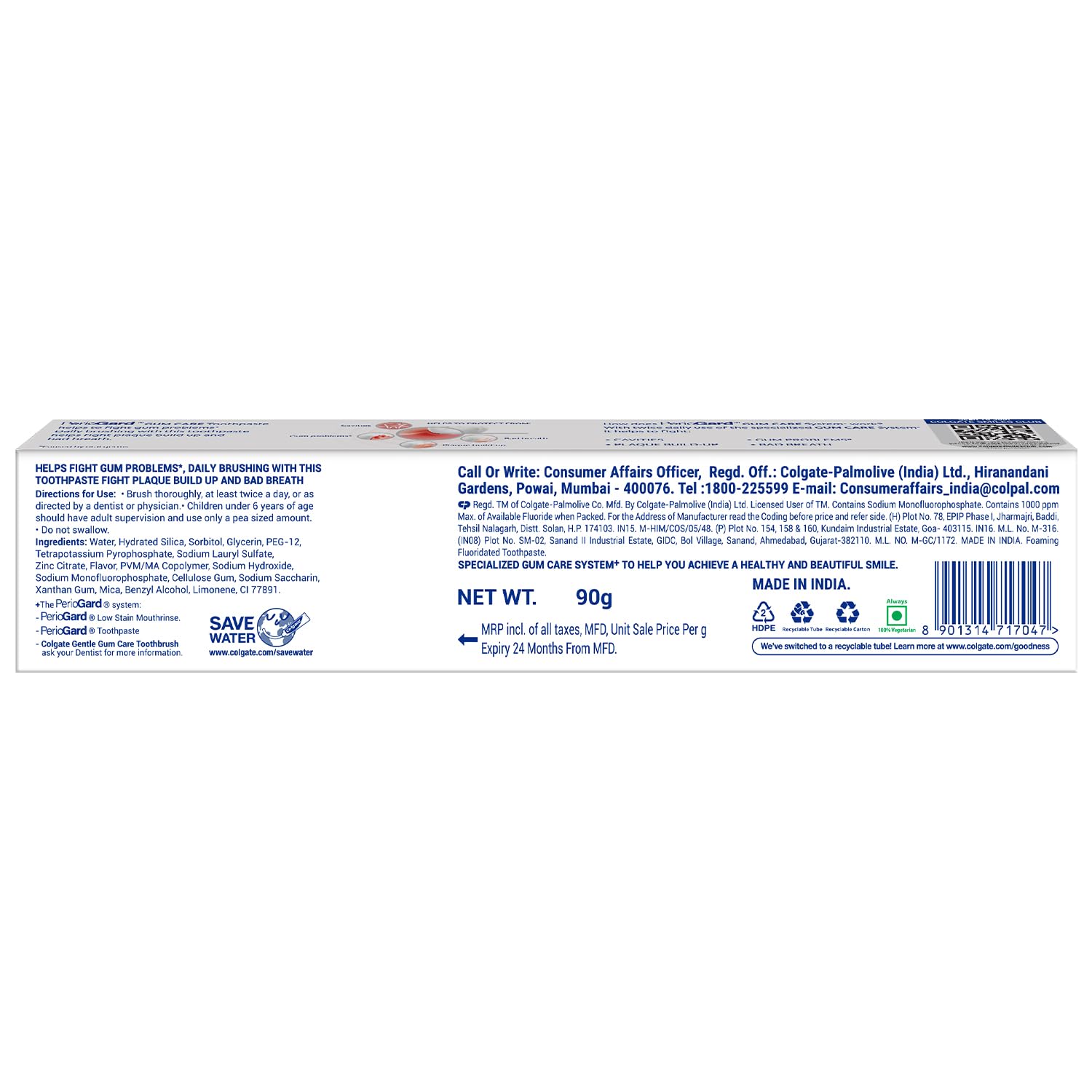Colgate PerioGard Toothpaste 90g, Specialized Gum Care System, Fights Gum Problems