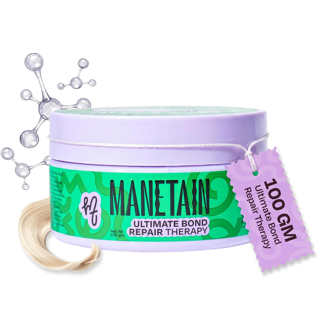 Manetain Ultimate Bond Repair Therapy 100gm | Deep Repair Curl Conditioner for Curly Hair Women & Men | Strengthening Conditioner for Frizzy Hair with FiberHance™, Plant Keratin & Ceramides | CG‑Friendly