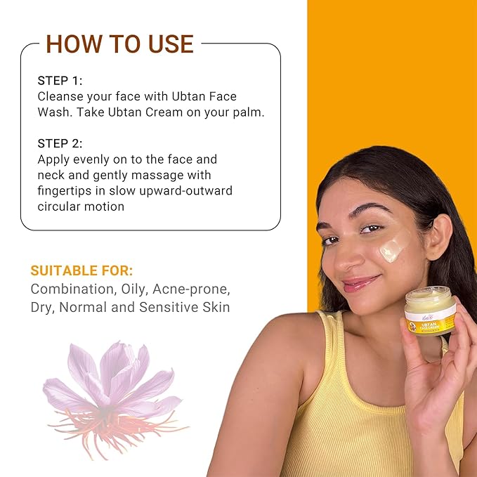 Iba Ubtan Face Cream With Turmeric, Sandalwood & Saffron for Brightens Skins - 50 Gms