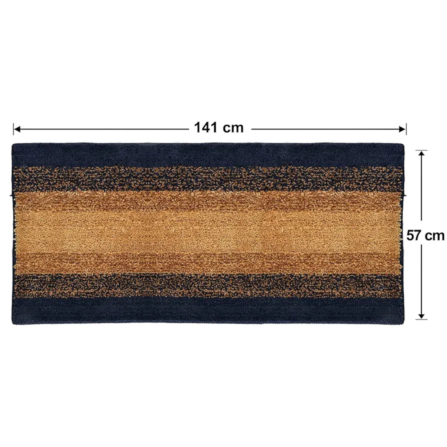 Kuber Industries Shaggy Carpet Polyester Bedside Runner Soft Rug for Hall Offices Bedroom Dark Blue