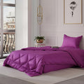 Stoa Paris Satin Comforter Single Bed with 300 TC One Pillow Cover Colour Plum