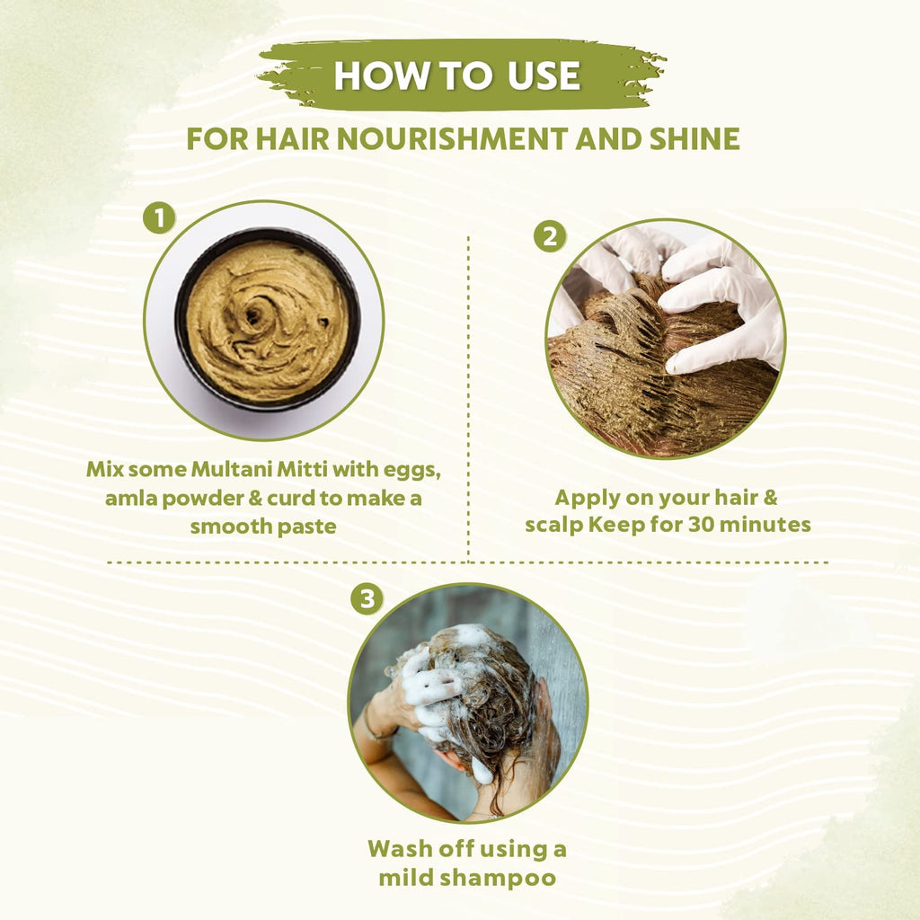 INDUS VALLEY BIO Organic Multani Mitti Powder | Healing Clay | Bentonite Clay- 300gm+50gm