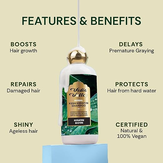 Vedic Valley Herbal Keratin Shampoo with Honey - 300 ml