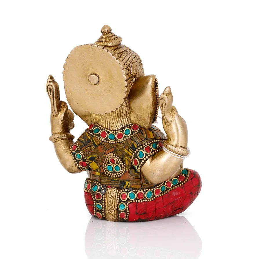 5.5" Lord Ganesha Brass Idol Statue God Ganesh Sculpture