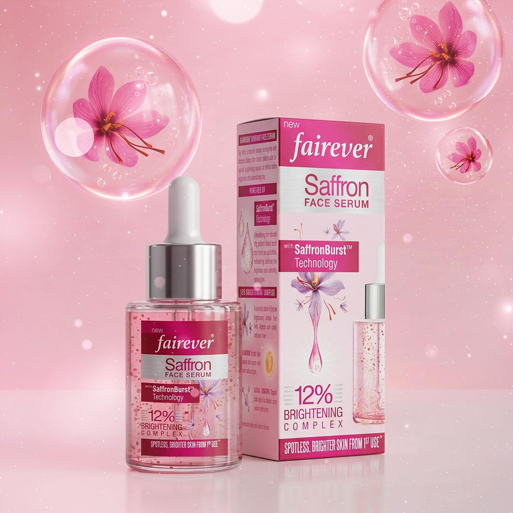 Fairever Saffron Face Serum | 12% Brightening Complex | Niacinamide, Alpha Arbutin & SaffronBurst | Reduces Dark Spots & Pigmentation | For All Skin Types | 30ml
