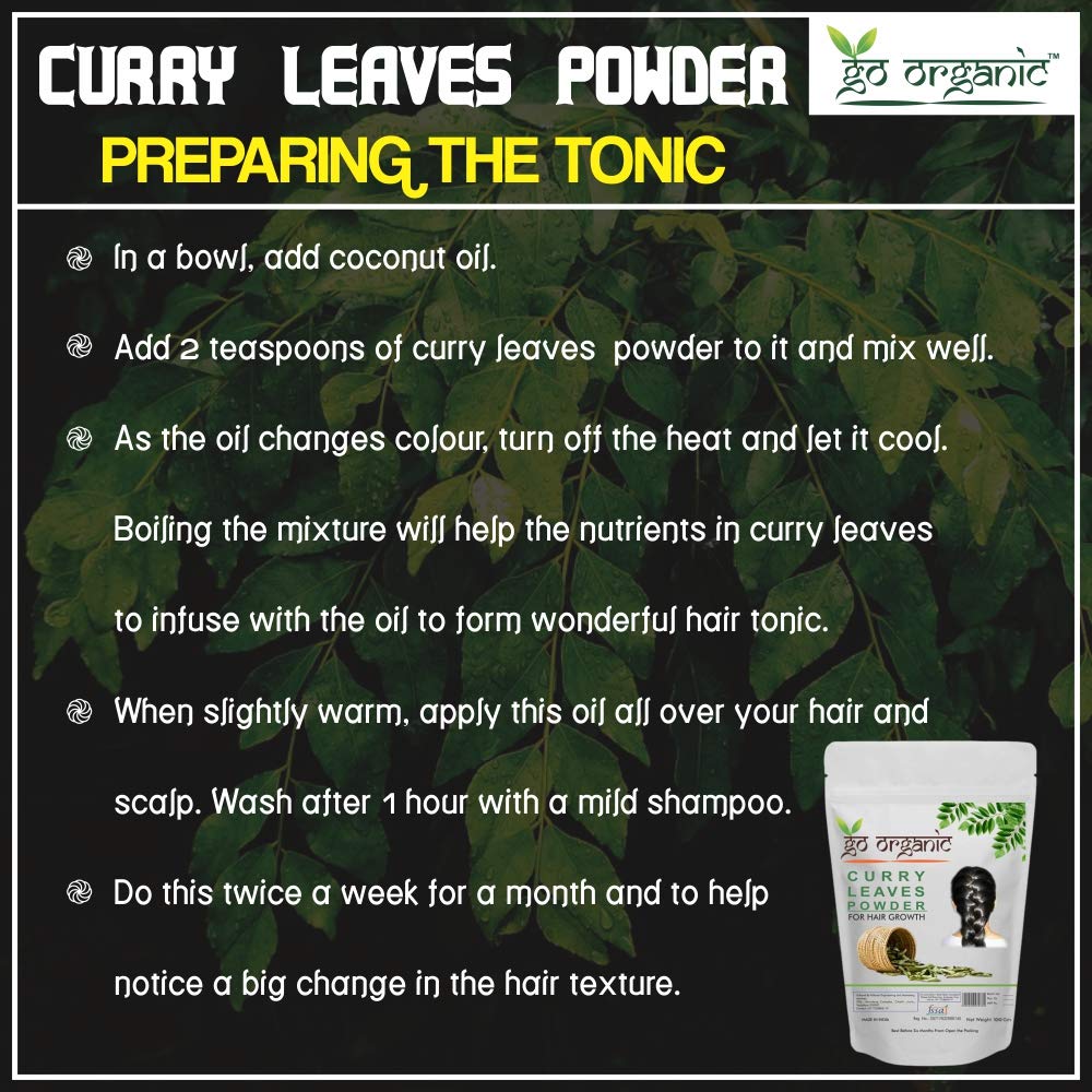 Go Organic Curry Leaves Powder Curry Leaves to Grow Long, Strong and Shiny Hair (100 Grm)