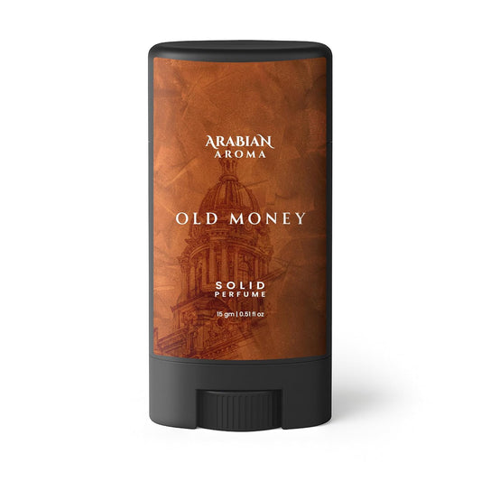 Arabian Aroma Old Money Solid Perfume Stick 15g | Long Lasting Unisex Pocket Perfume | Warm Spicy Vanilla, Citrus & Woody Fragrance
