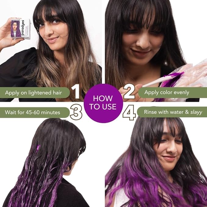 Paradyes Top-up Semi-permanent Comrii Purple Diy Conditioner Based Hair Colour - 120 Gms