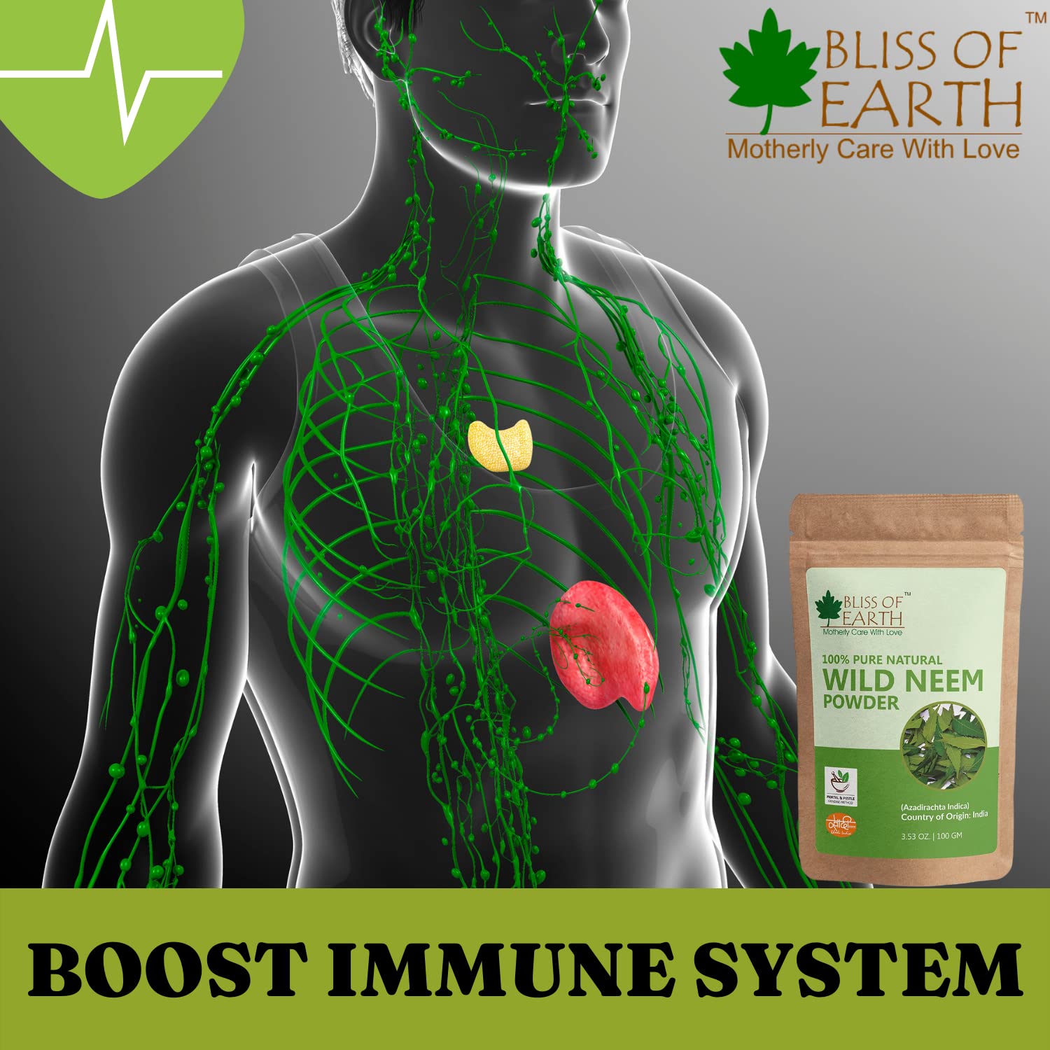 Bliss of Earthâ„¢ 100% Pure Wild Neem Leaves Powder | 100GM | Great For Face, Hair, Skin & Body
