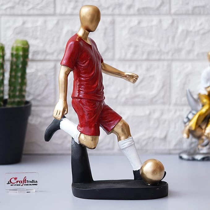 Ecraftindia Football Player Statue Decorative Showpiece