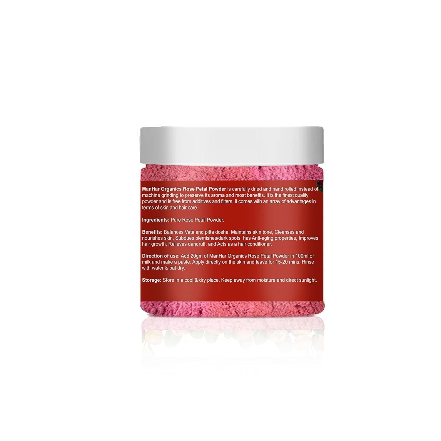 ManHar Organics Rose Petal Powder - 100 gms