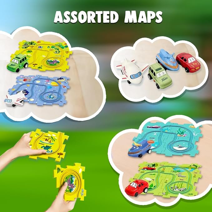 Wembley Puzzle Track Vehicle Play Set for Kids Toddlers