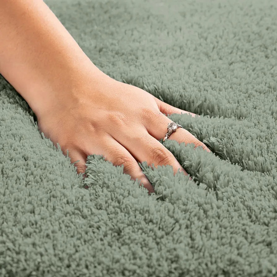 Luxe Home International Microfiber Bath Mat Super Soft Non Slip Vegas Rectangular Mats 45x75 cm Colour Pastel Green
