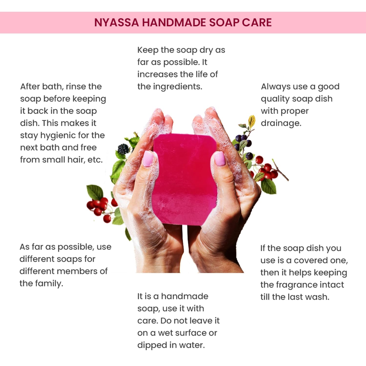 Nyassa Berries & Magnolia Natural Handmade Bathing Soap - 150 Gms