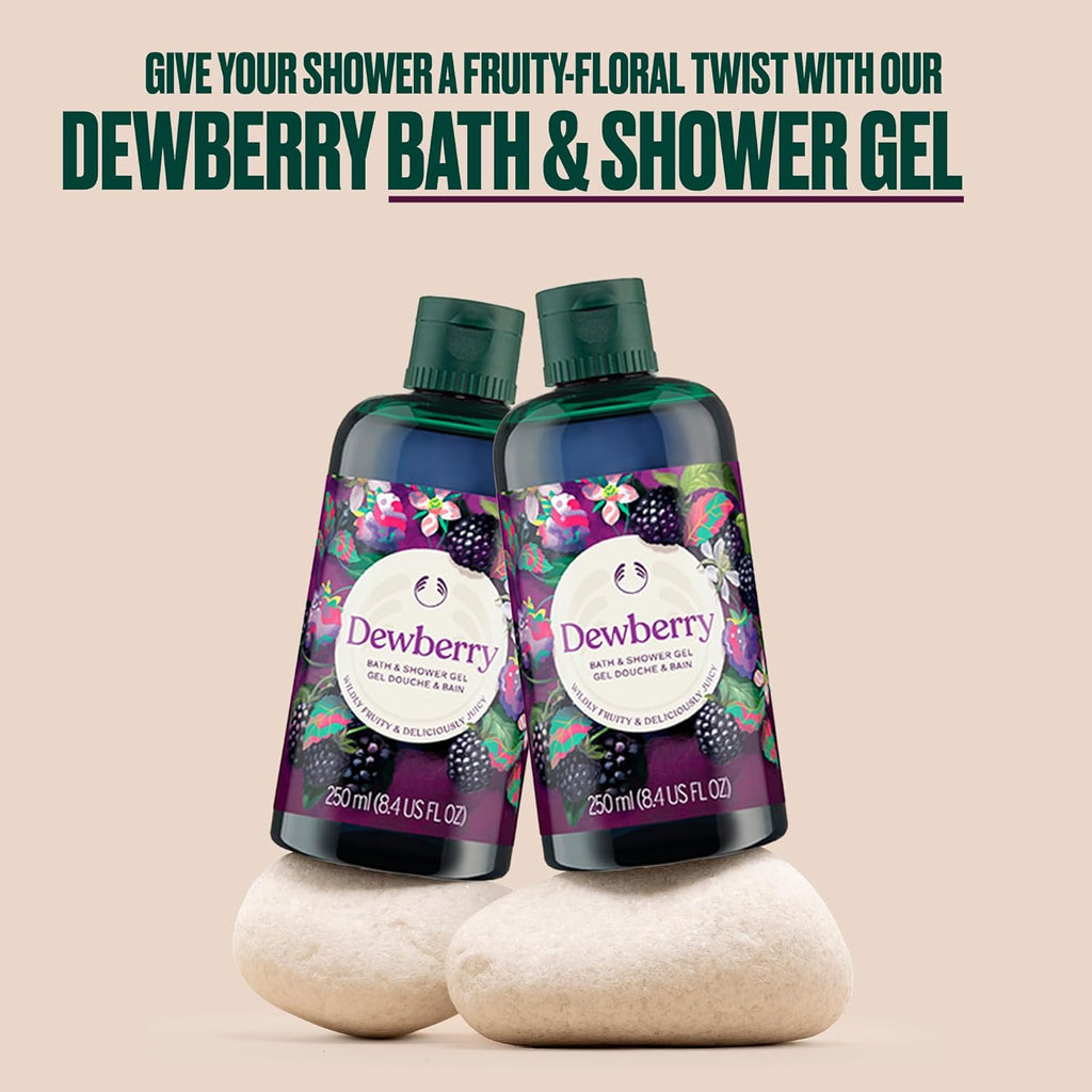 The Body Shop Dewberry Bath & Shower Gel (1x 250ml) Refreshing Body Wash with Fruity and Floral Scent, Gentle Cleanser with Community Fair Trade Aloe Vera, Vegan Certified, 250ml