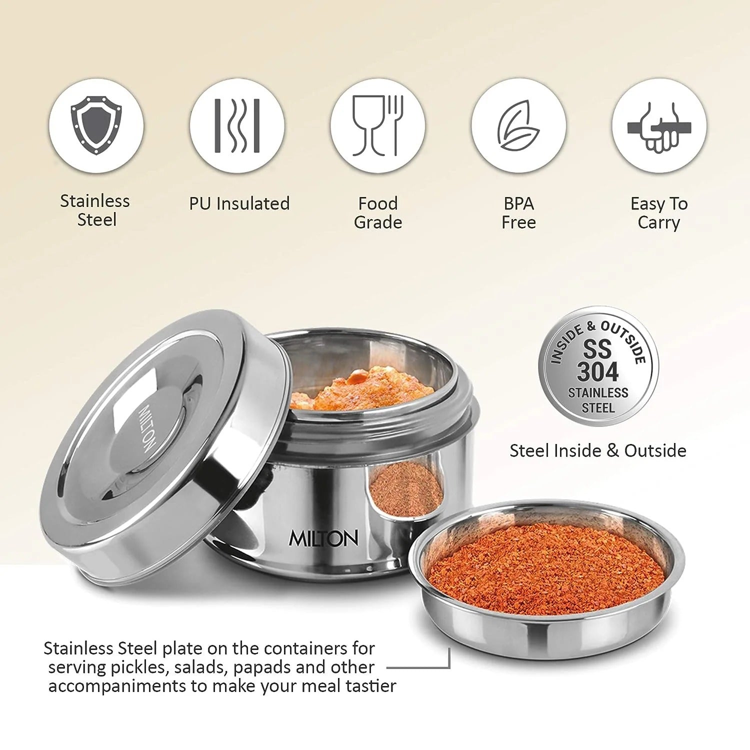 Milton Steel Snack Stainless Steel Tiffin