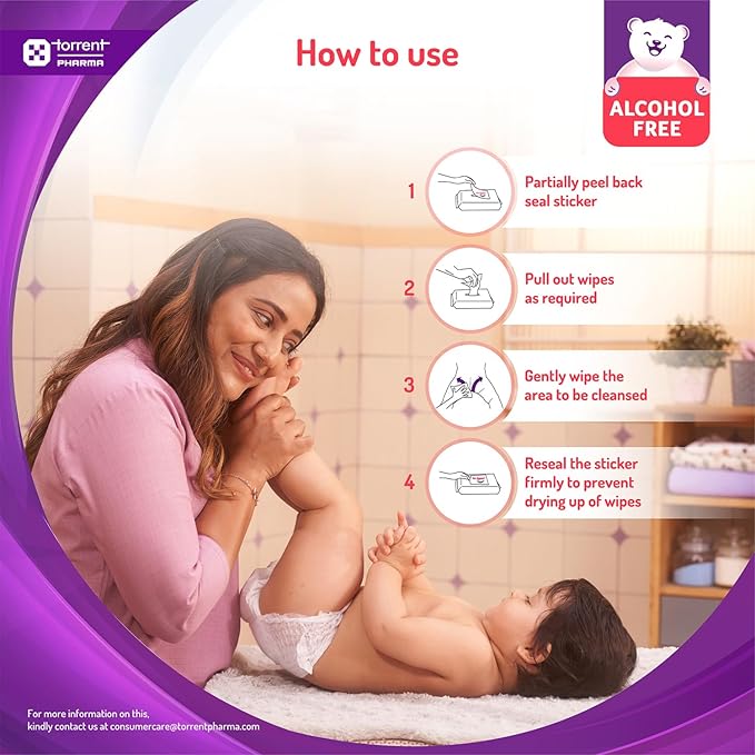 Torrent Pharma B4 Nappi Wipes - 80 Pieces
