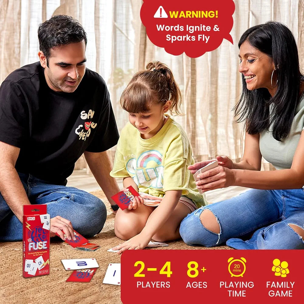 Binca Fletter Fuse Word Game, Fun Word Card Game for All, Family Game for Kids, Test Your Vocabulary, Advanced Version of Fletter, Gifts for Ages 7, 8, 9, & 10 Years