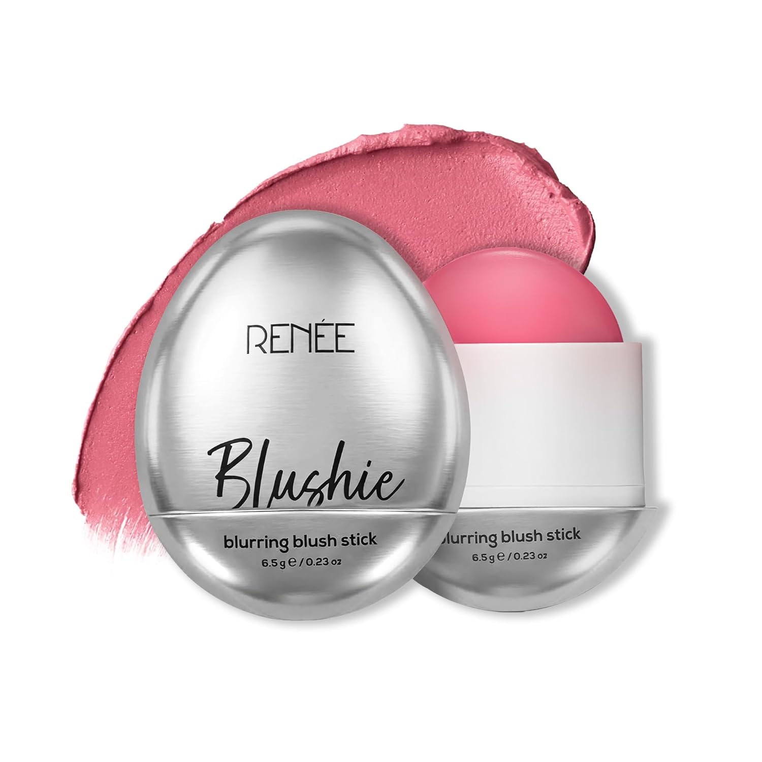 RENEE Blushie Blurring Blush Stick | Buildable Formula With Soft-Focus Matte Finish | Lightweight, Long-Lasting, Easily Blendable | With Hyaluronic Acid, Peptides & Vitamin E - Pinkie Promise | 6.5g