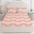 Layers Tivoli Cotton Bedsheet Set for All Seasons Lightweight 104 TC Queen Size Dark Beige Color