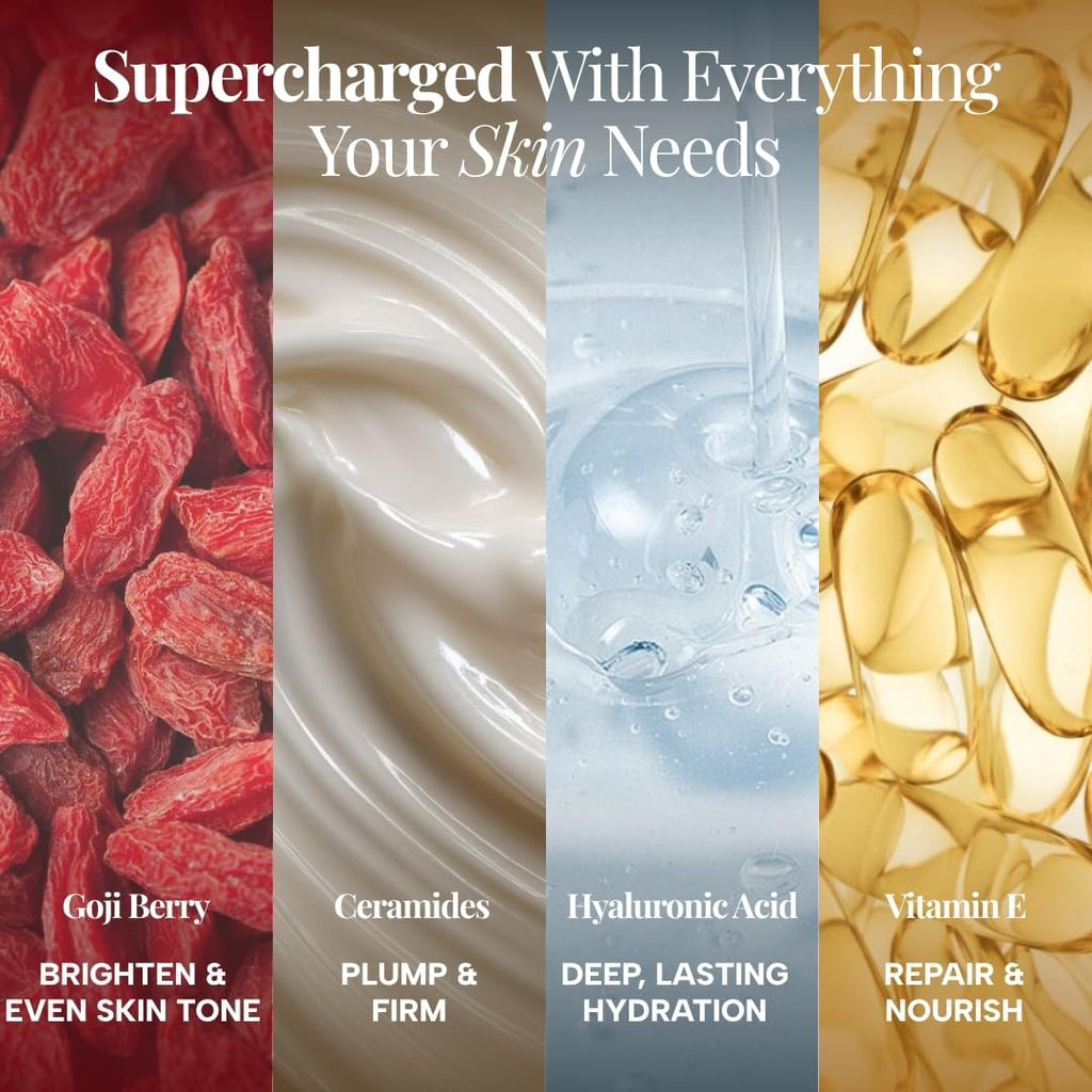 Ras Luxury Oils Super Charge Day Cream with Multivitamin SPF 30 PA++++ Goji Berry & Ceramides | Moisturizer for Glowing Skin with 72HR Hydration | Protection from UVA & UVB | Luxury Skincare