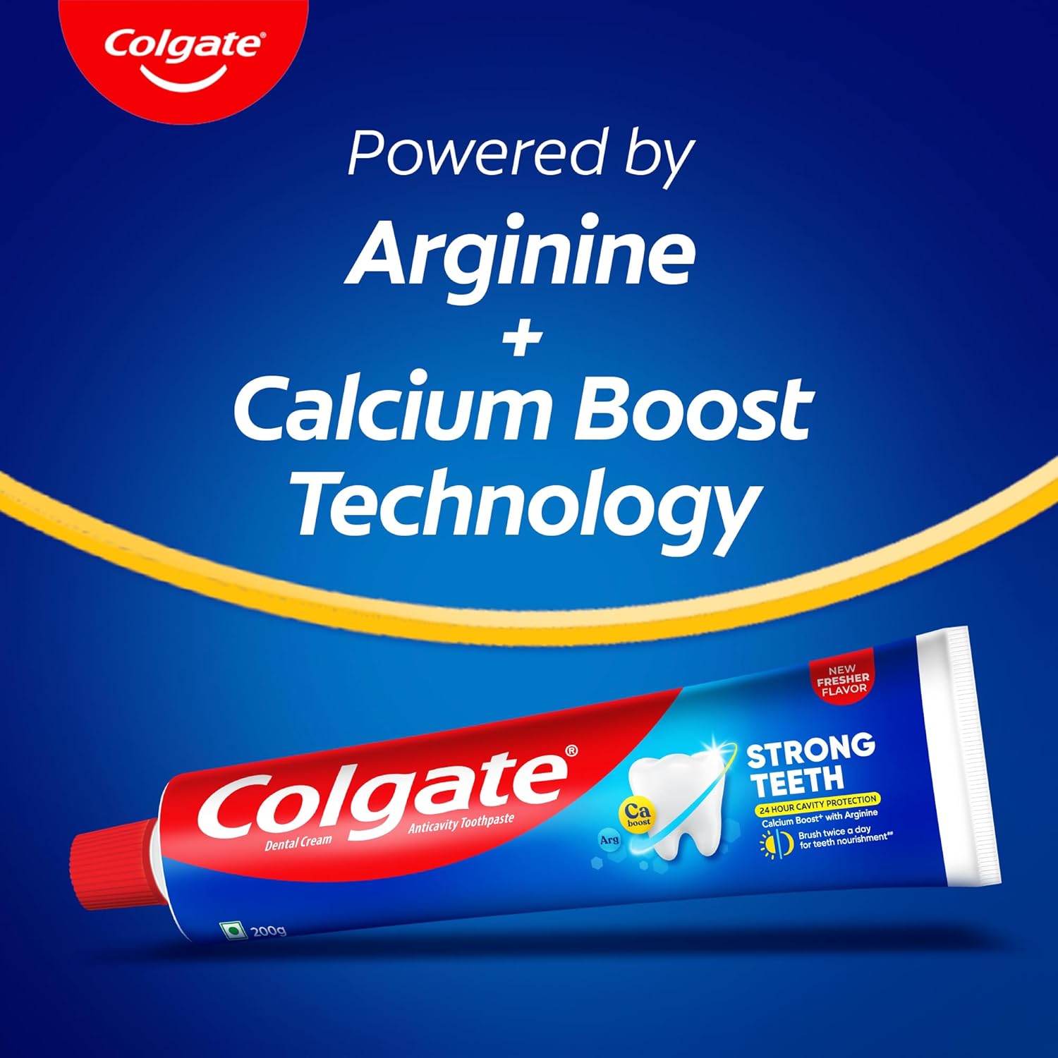 Colgate Strong Teeth Toothpaste with Amino Shakti for Cavity Protection - India's No.1 Toothpaste (200 g)