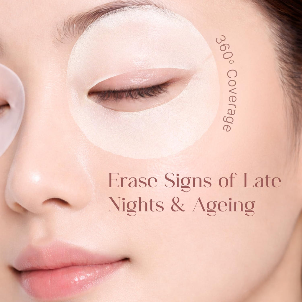 Seoulskin Full Coverage Eye Patches for Dark Circles | Dark Circle Removal Eye Patches | Treats Fine Lines & Wrinkles | 360Â° Coverage for Hydration, Firming & Elasticity | For Puffy & Tired Eyes | With Niacinamide, Rice Water & Vitamin C | 40N