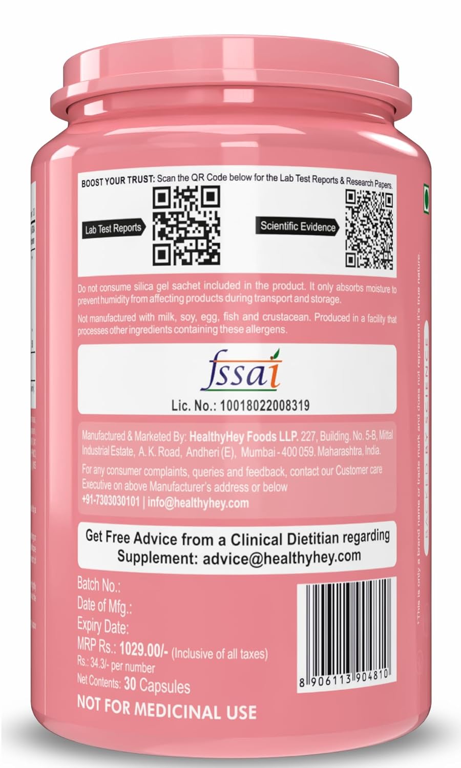 HealthyHey Nutrition ODO Vaginal Probiotics for Women pH Balance with Prebiotics & Lactobacillus Probiotic Blend - Vaginal Health Supplement - PromoteVaginal Odor & Vaginal Flora - 30 Veg Capsules