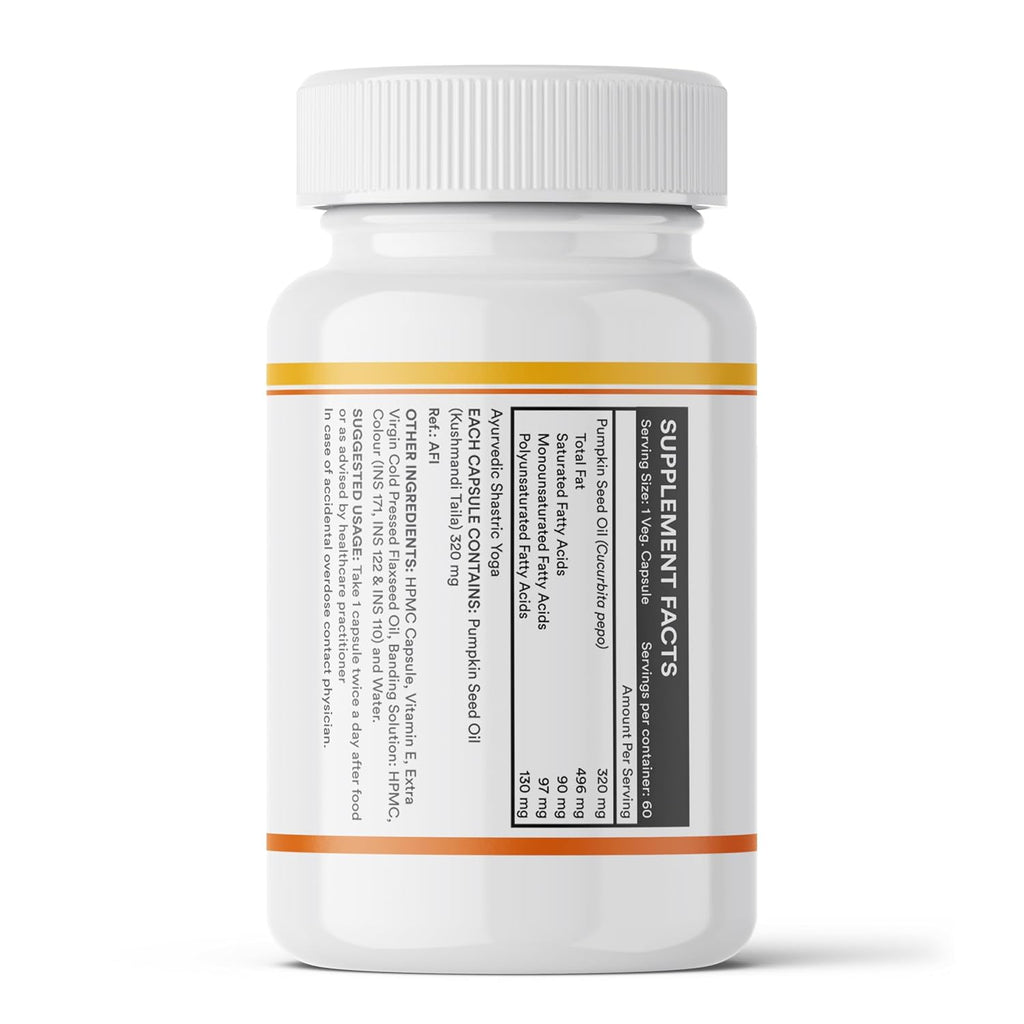 INLIFE Pumpkin Seed Oil Capsules | Extra Virgin Cold Pressed Pure Oil | Plant-Based Phytosterols | Prostate Health Support & Immunity | 60 Vegetarian Capsules