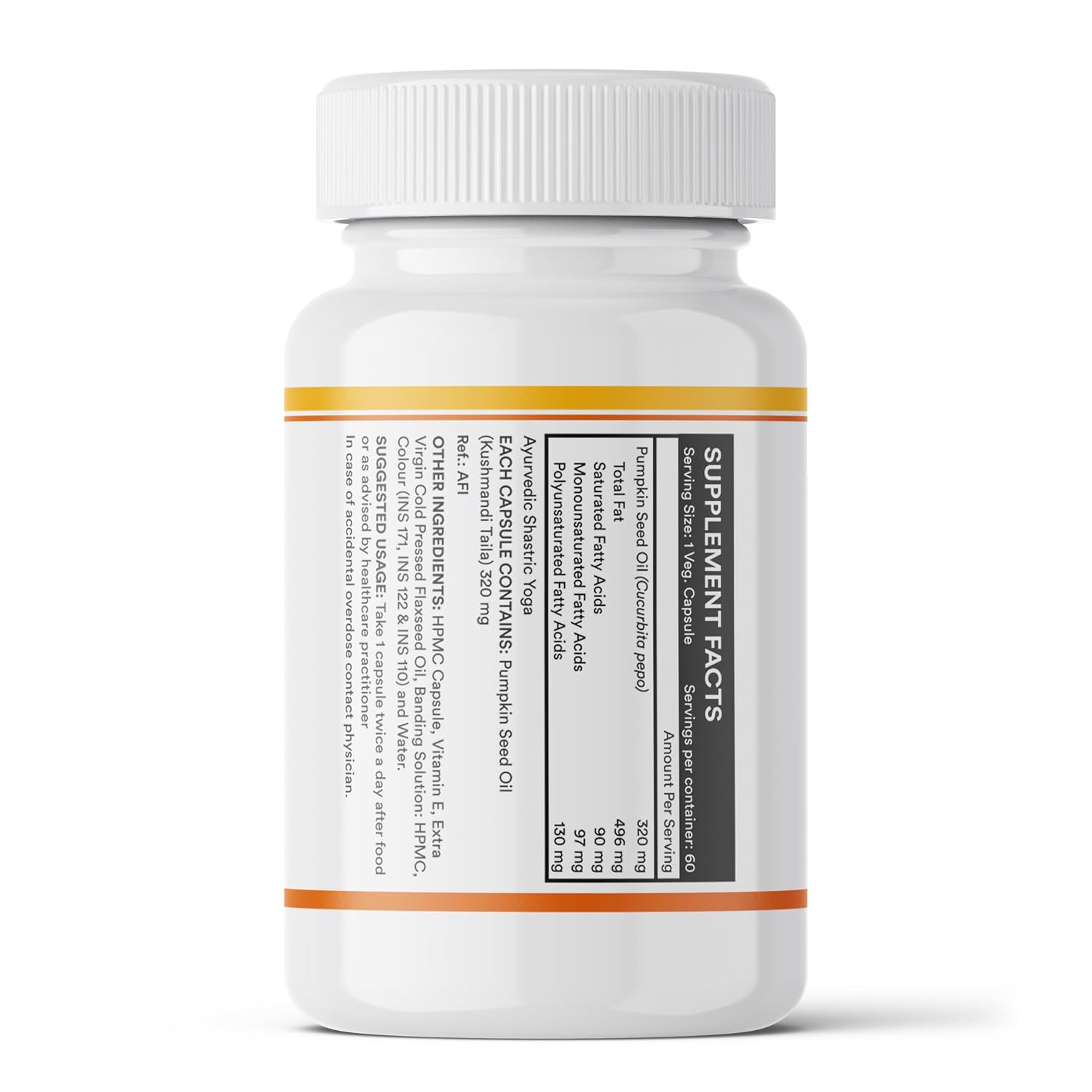 INLIFE Pumpkin Seed Oil Capsules | Extra Virgin Cold Pressed Pure Oil | Plant-Based Phytosterols | Prostate Health Support & Immunity | 60 Vegetarian Capsules
