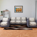 Kuber Industries Velvet Sofa Cover Set Digital Painting Quilted SueDe Ultra Sonic Living Room Cream
