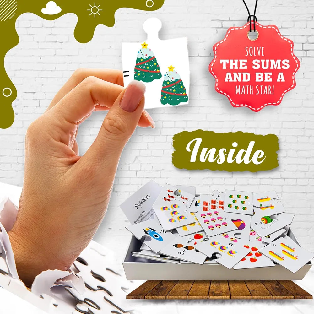 Hello Friend Simple Math Sum Jigsaw Puzzle Connecting 2-Piece  for Kids Children and Toddlers Early Learning Educational