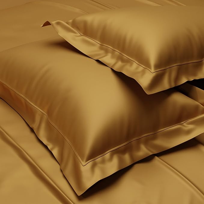 Stoa Paris Pillow Covers Set of 2 Pieces Satin Pillow Covers Colour Gold