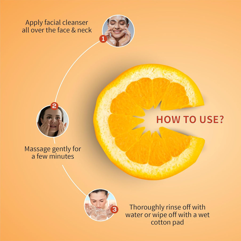 Ayouthveda Vitamin-C Facial Cleanser with Indian Gooseberry, Lemon, Orange & Hibiscus Extracts | Gently Exfoliates, Promotes Collagen & Brightens Skin | Suitable for All Skin Types | 100g