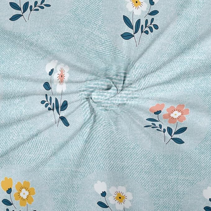 Dreamlet Premium Cotton Flat Double Bedsheets With 2 King Size Pillow Covers Double Bed Breathable | Sky Blue