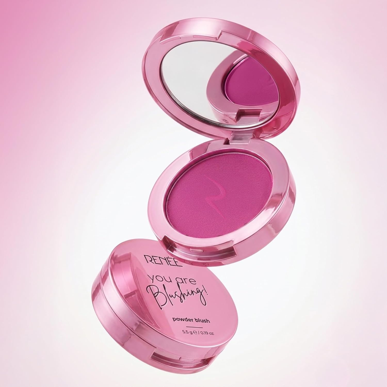 RENEE You Are Blushing Powder Blush With Matte Finish | Buildable, Rosy Payoff, Lightweight, Long-Lasting Formula | With Grapeseed oil, Olive oil & Vitamin E - Pink Whisper | 5.5g