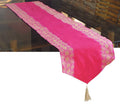 Pink Parrot Designer Durable Dopian Silk Table Runner Colour Multicolour