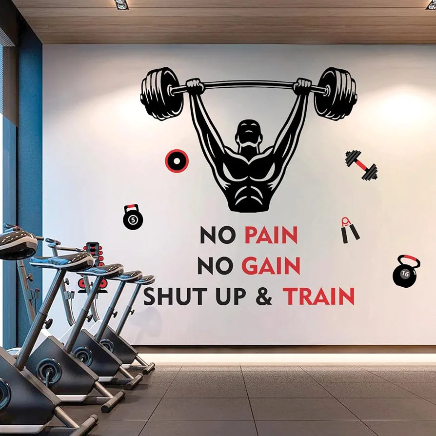 StickMe Gym Fitness Bodybuilding Sports Workout Boxing Inspirational Motivational Quotes Wall Sticker Large - 140 x 100 cm