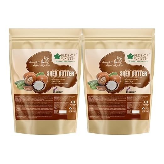 Bliss of Earth Organic Raw Shea Butter Unrefined - 500 gms Each (Pack of 2)