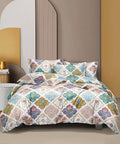 The Home Style Cotton Feel Glace Cotton Elastic Single Bed Bedsheet with 1 Pillow Cover Vanilla Haze