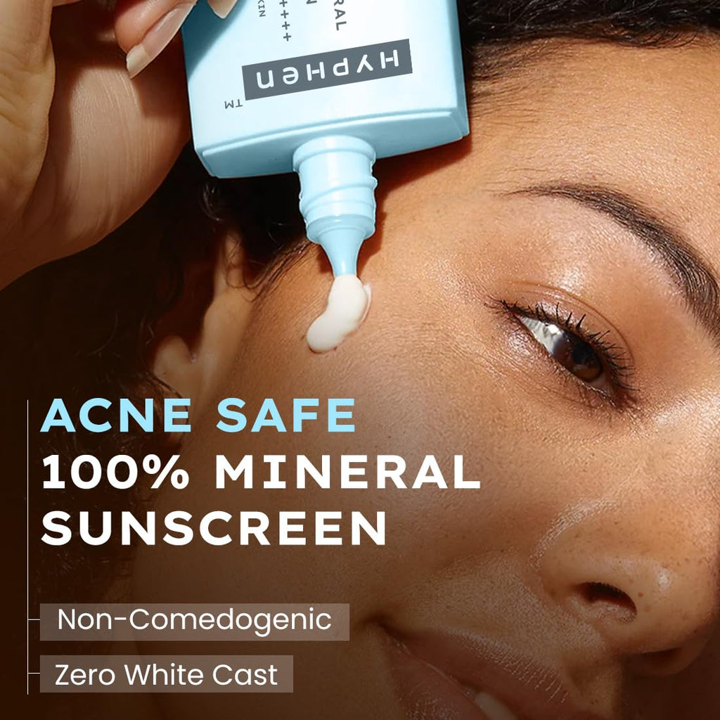 Hyphen Sun Milk Mineral Sunscreen SPF 50 PA++++ with 25% Nano Zinc Oxide | UV & Blue Light Protection | Water Resistant Korean Sunscreen for Sensitive, Oily & Acne Prone Skin | 50ml